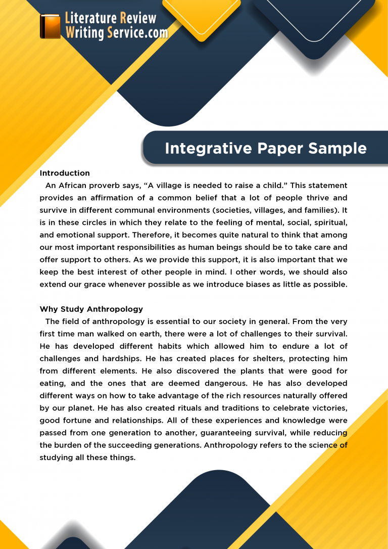 Writing an Integrative Paper | Integrative Paper Sample