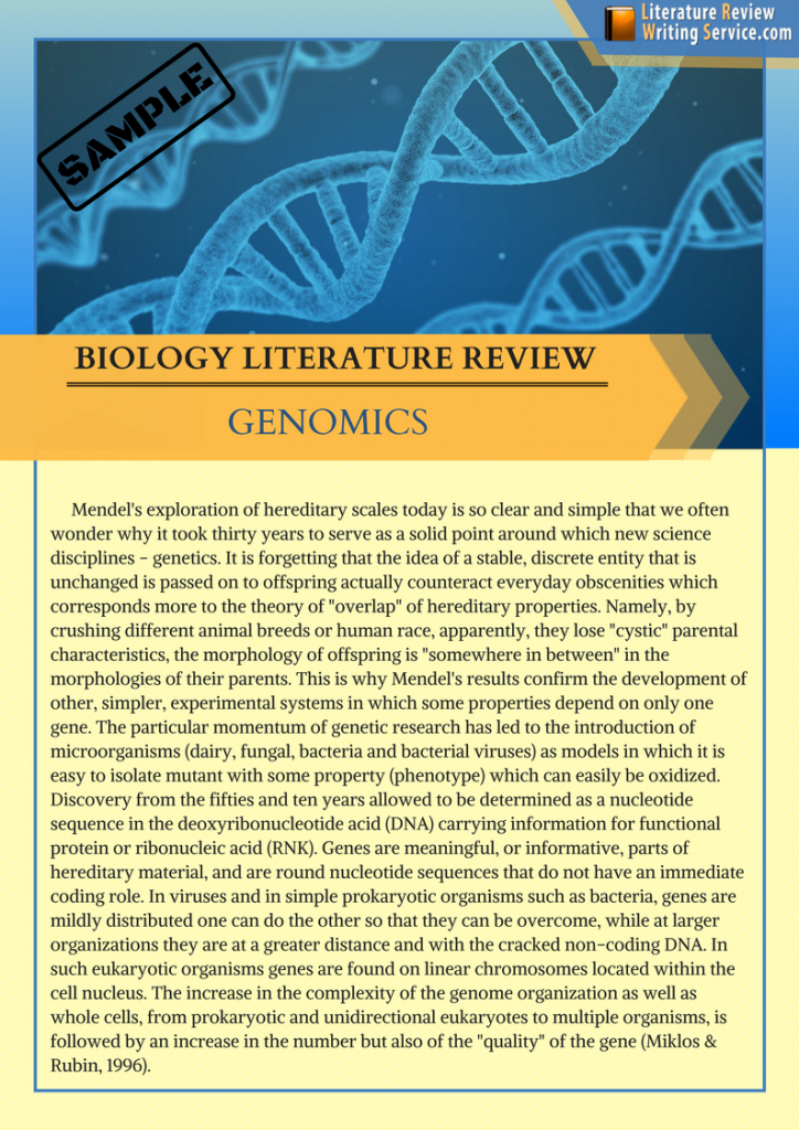 biology literature review example